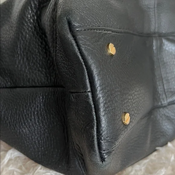 Tory Burch Black Pebbled Leather Maisey Shopper Tote